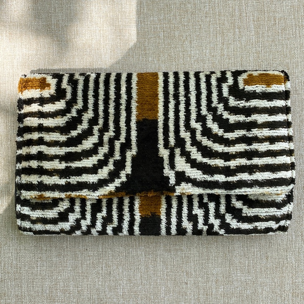 MD Home IKAT Silk Velvet Clutch Purse